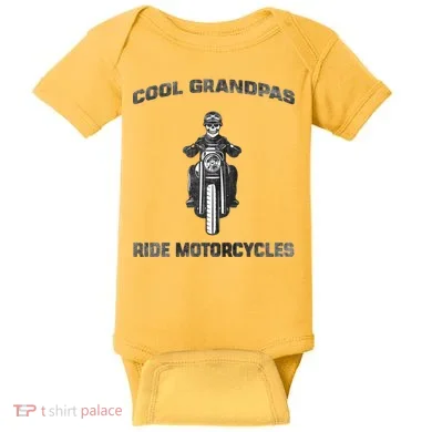 Cool Grandpas Ride Motorcycles Baby Bodysuit