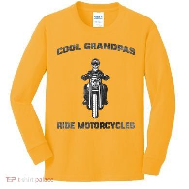 Cool Grandpas Ride Motorcycles Kids Long Sleeve Shirt