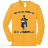 Cool Grandpas Ride Motorcycles Kids Long Sleeve Shirt thumb 0