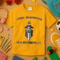 Cool Grandpas Ride Motorcycles Kids T-Shirt thumb 3