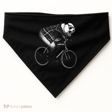 Cool Grey Style Hipster Panda USA-Made Doggie Bandana