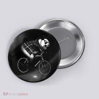 Cool Grey Style Hipster Panda Button thumb 0