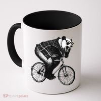Cool Grey Style Hipster Panda Coffee Mug thumb 0