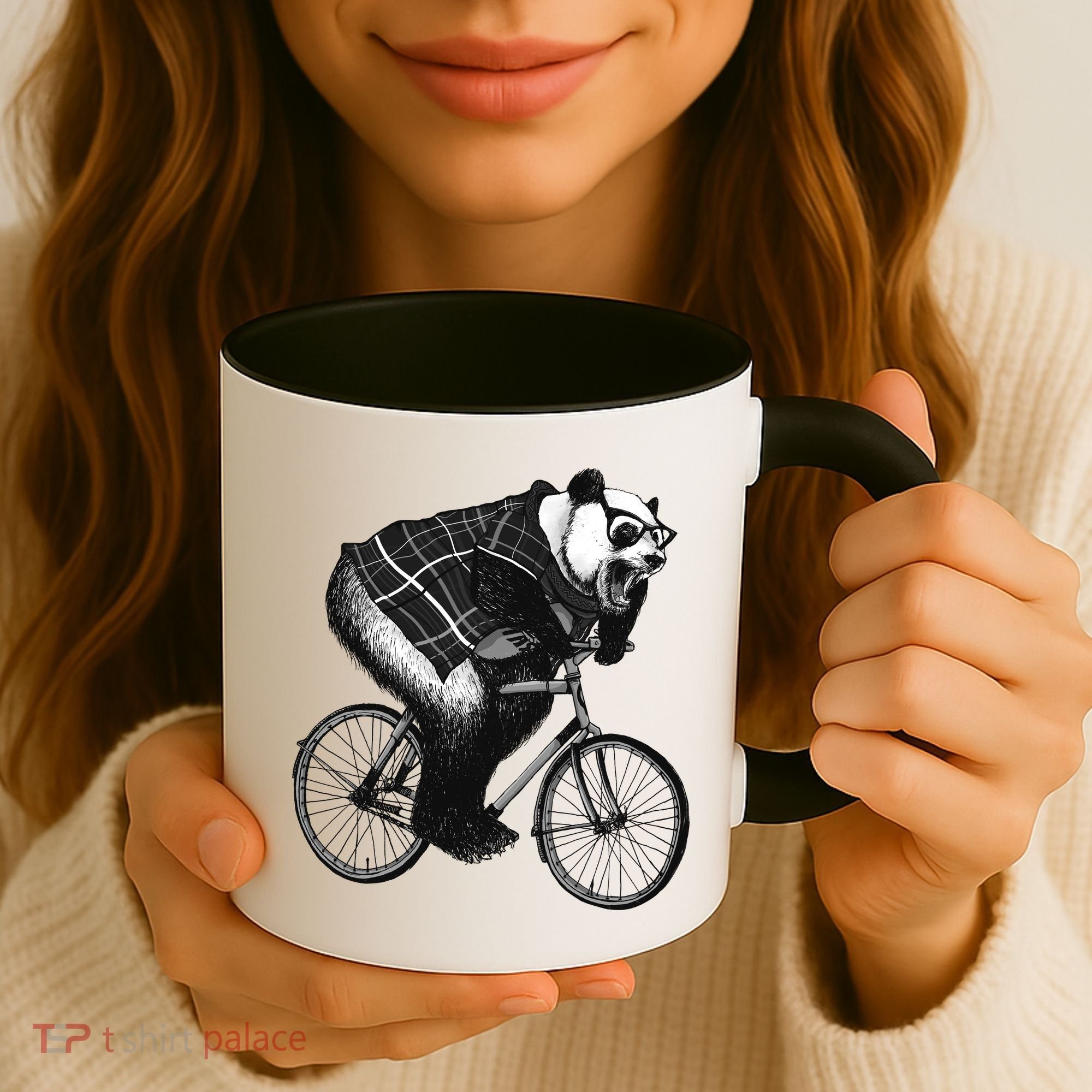 Cool Grey Style Hipster Panda Coffee Mug