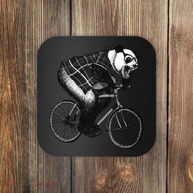 Cool Grey Style Hipster Panda Coaster
