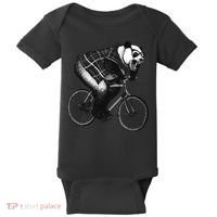 Cool Grey Style Hipster Panda Baby Bodysuit thumb 0
