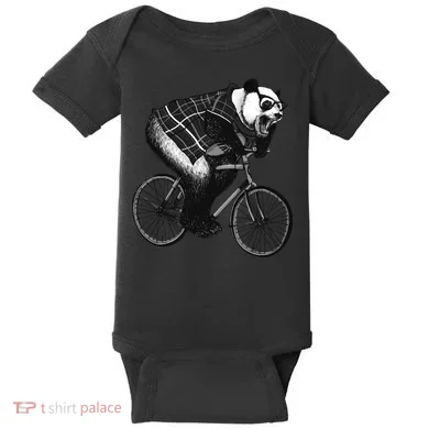 Cool Grey Style Hipster Panda Baby Bodysuit