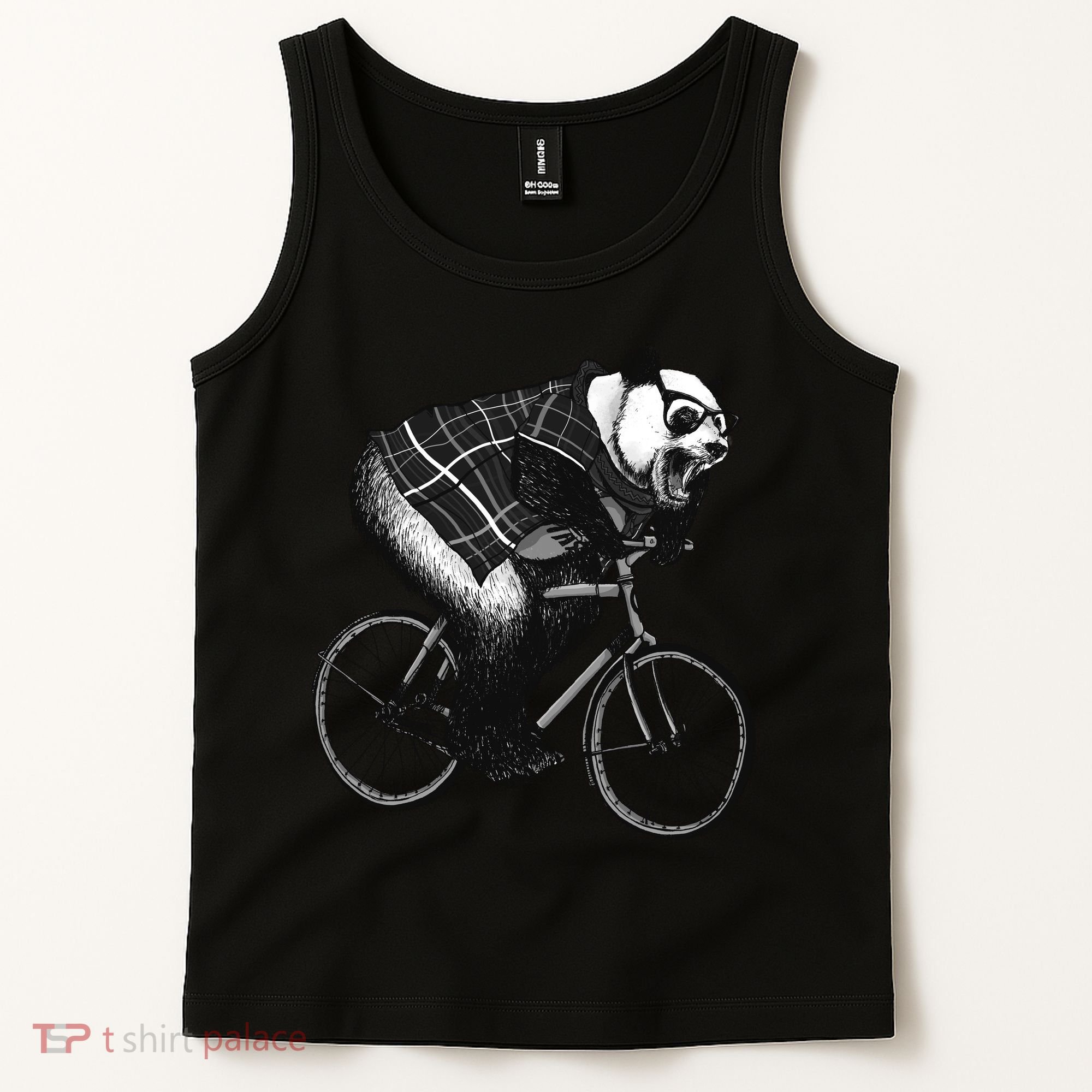 Cool Grey Style Hipster Panda Tank Top