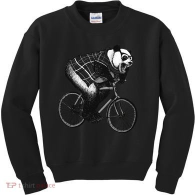 Cool Grey Style Hipster Panda Kids Sweatshirt