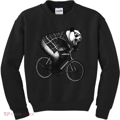 Cool Grey Style Hipster Panda Kids Sweatshirt