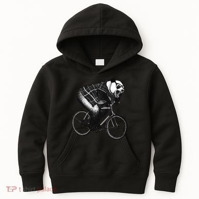 Cool Grey Style Hipster Panda Kids Hoodie