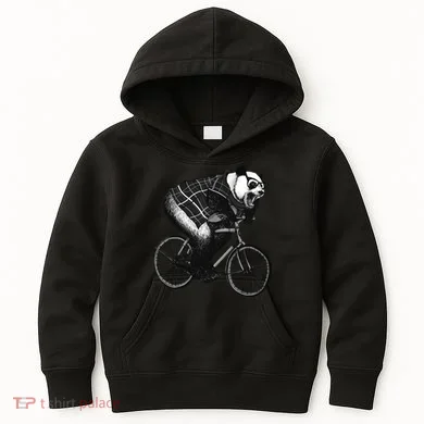 Cool Grey Style Hipster Panda Kids Hoodie