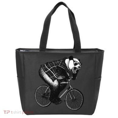 Cool Grey Style Hipster Panda Tote Bag