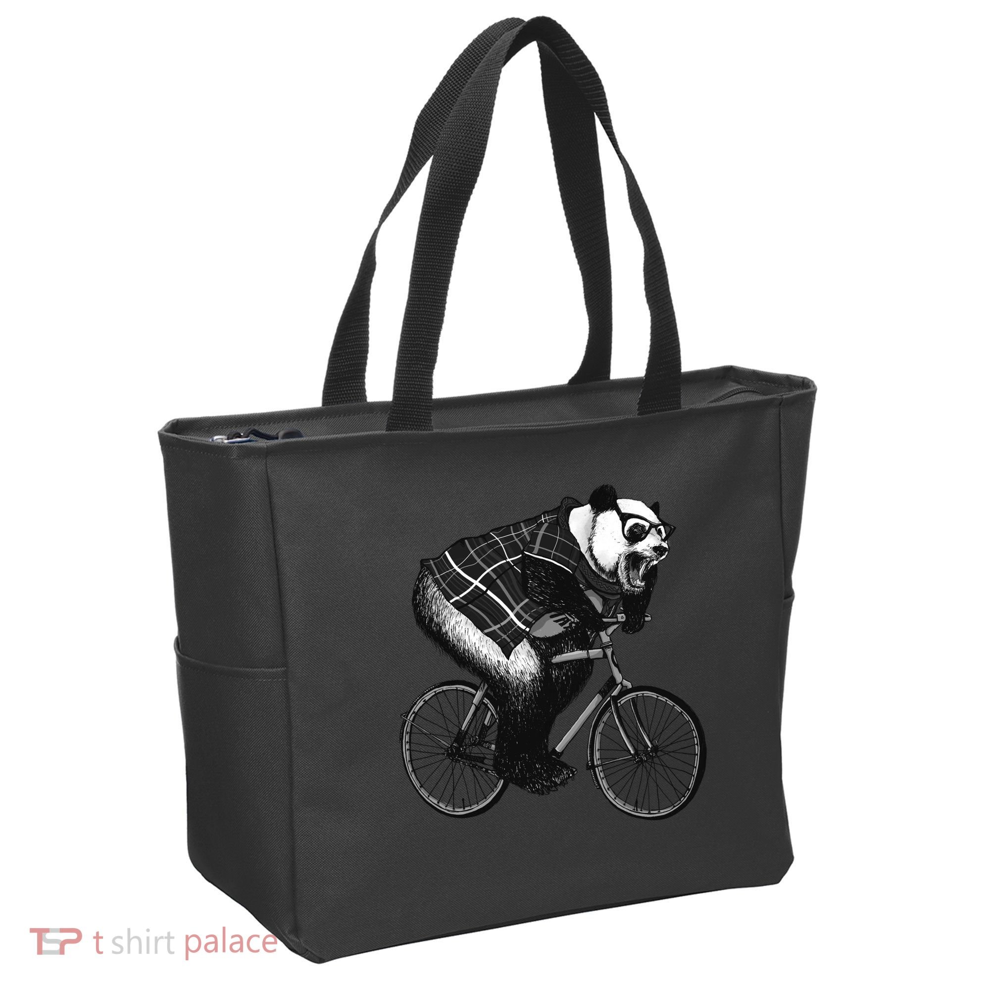 Cool Grey Style Hipster Panda Tote Bag