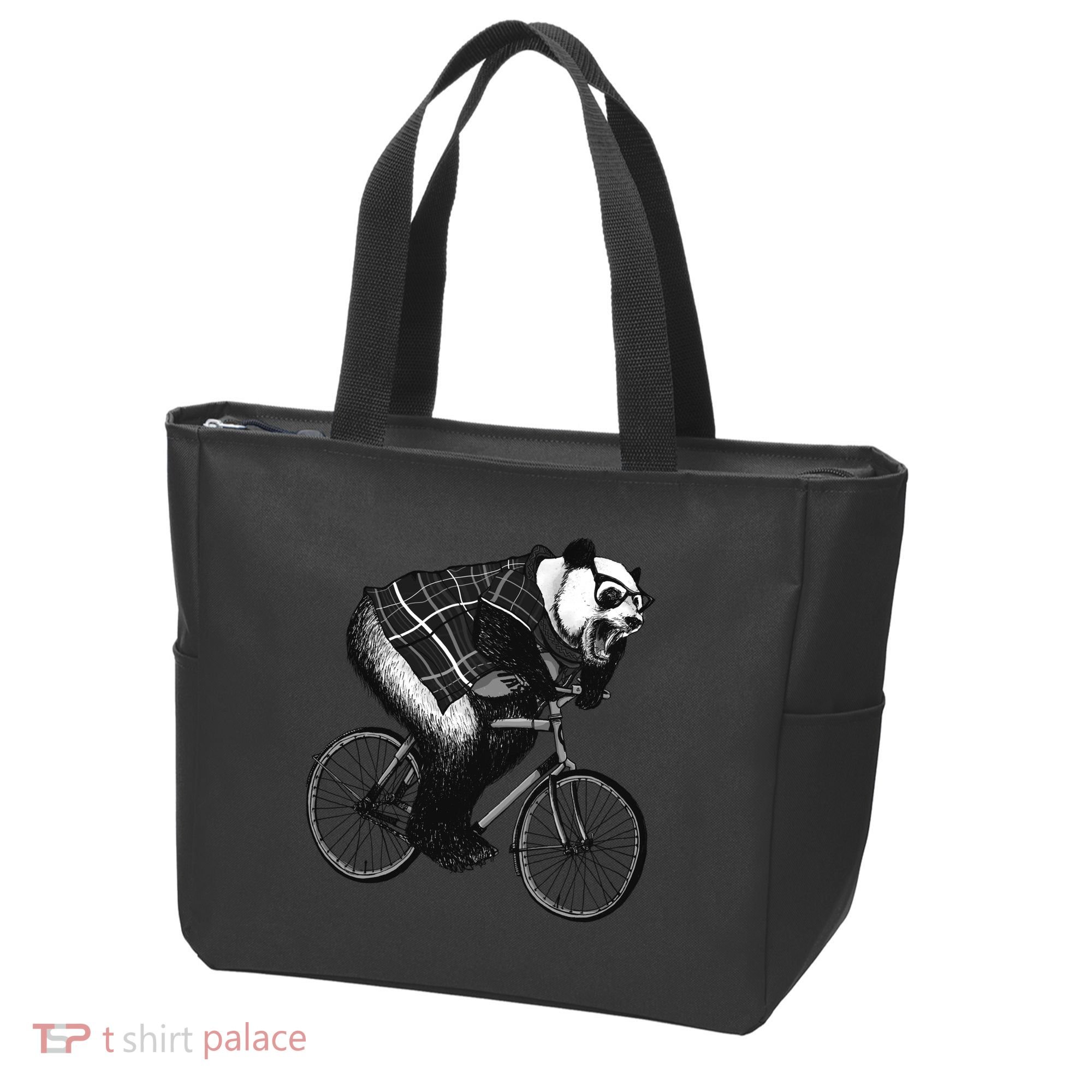 Cool Grey Style Hipster Panda Tote Bag