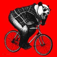 Cool Grey Style Hipster Panda Santa Hat thumb 1
