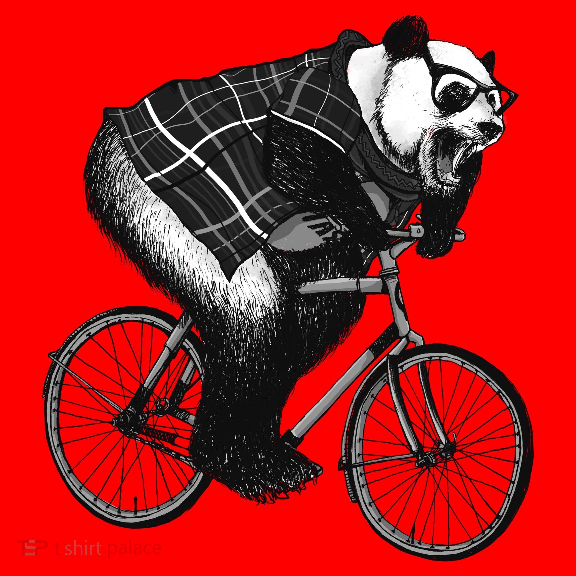 Cool Grey Style Hipster Panda Santa Hat