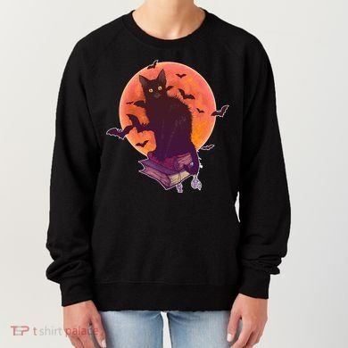 Cool Halloween Black Cat Moon Women's Sweatshirt