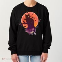 Cool Halloween Black Cat Moon Women's Sweatshirt thumb 0