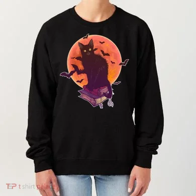 Cool Halloween Black Cat Moon Women's Sweatshirt