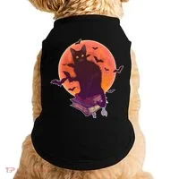 Cool Halloween Black Cat Moon Doggie Tank thumb 0
