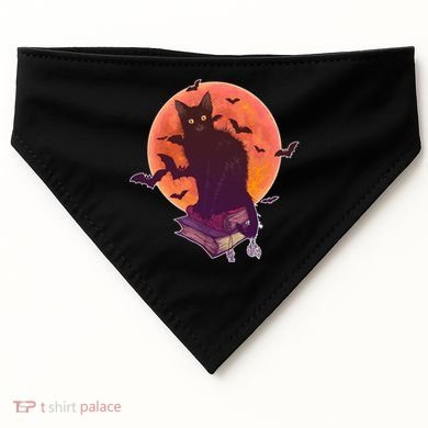 Cool Halloween Black Cat Moon USA-Made Doggie Bandana