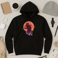 Cool Halloween Black Cat Moon Hoodie thumb 3