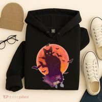 Cool Halloween Black Cat Moon Hoodie thumb 4
