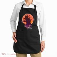 Cool Halloween Black Cat Moon Apron thumb 2