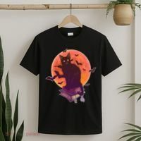 Cool Halloween Black Cat Moon T-Shirt thumb 2