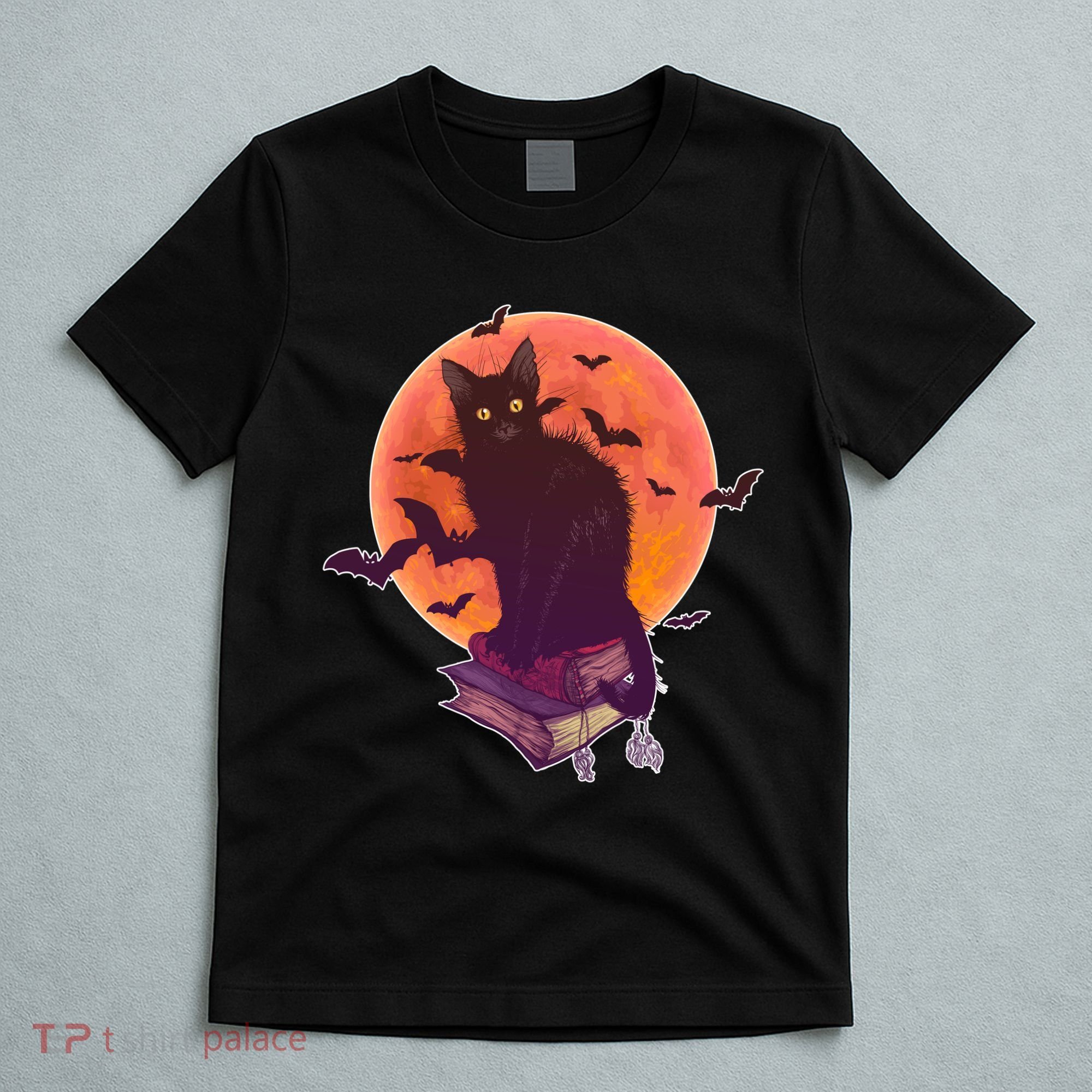 Cool Halloween Black Cat Moon T-Shirt