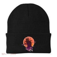 Cool Halloween Black Cat Moon Beanie thumb 0