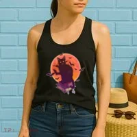 Cool Halloween Black Cat Moon Women's Tank Top thumb 2