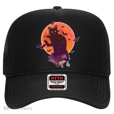 Cool Halloween Black Cat Moon Hat