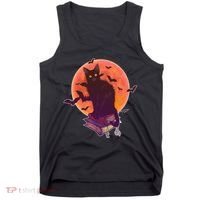 Cool Halloween Black Cat Moon Tank Top thumb 0