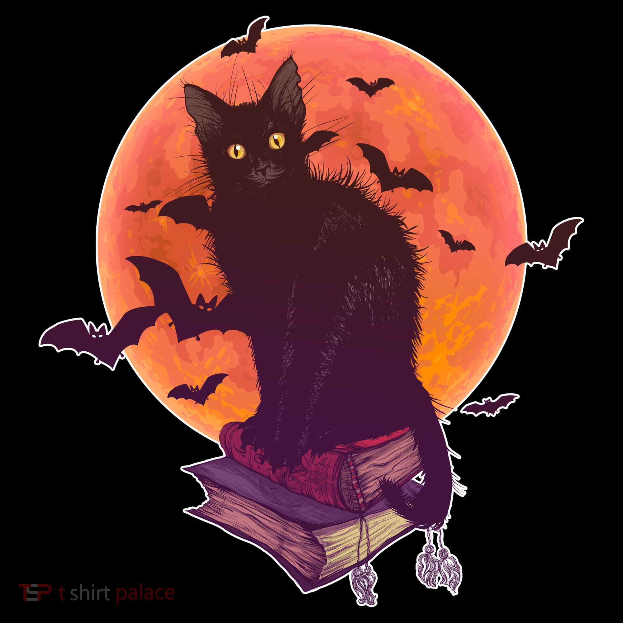 Cool Halloween Black Cat Moon Tank Top