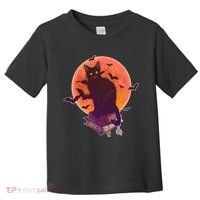 Cool Halloween Black Cat Moon Toddler T-Shirt thumb 0