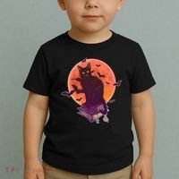 Cool Halloween Black Cat Moon Toddler T-Shirt thumb 2