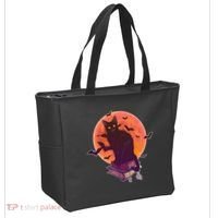 Cool Halloween Black Cat Moon Tote Bag thumb 2