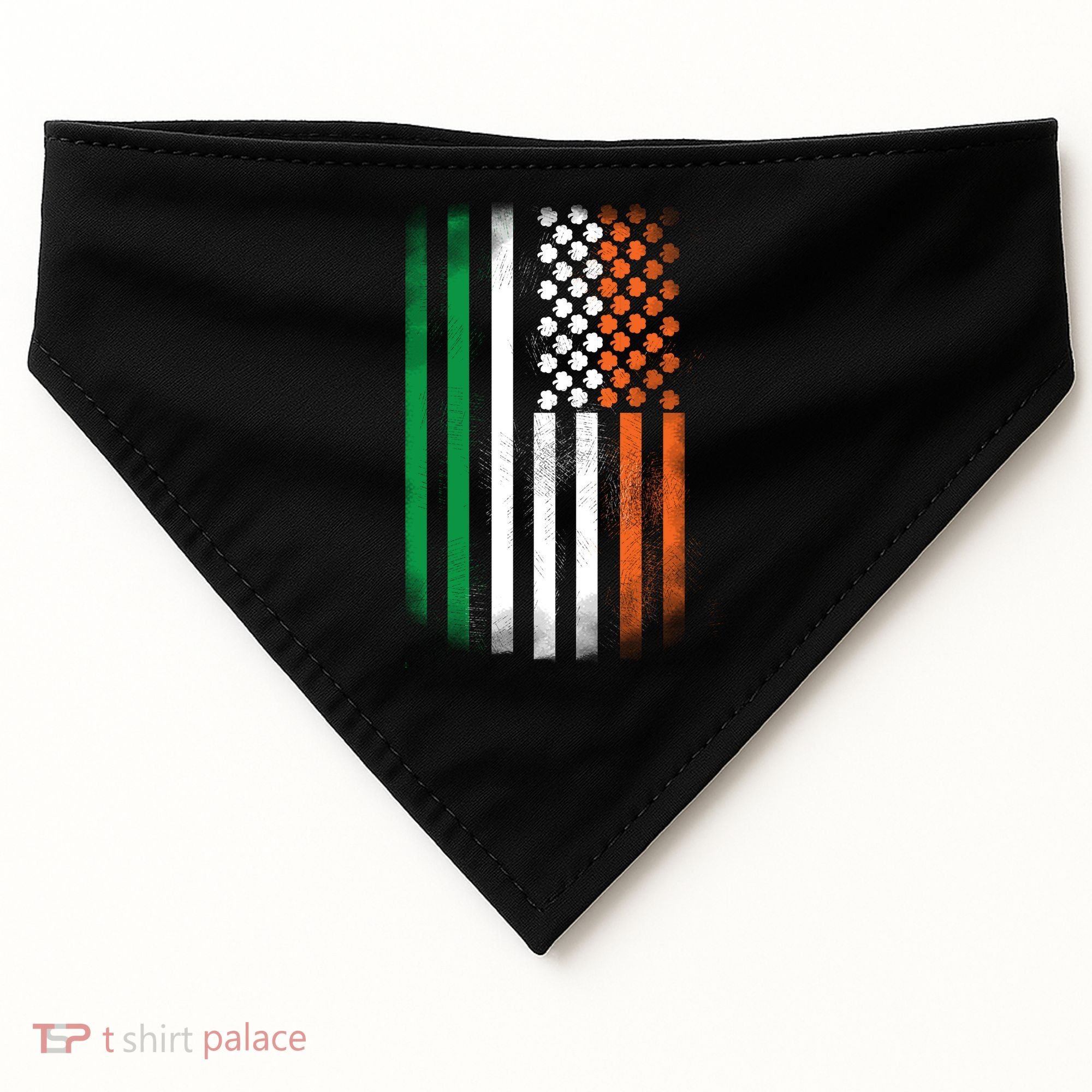 Cool Irish American Flag USA-Made Doggie Bandana