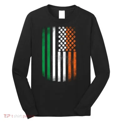 Cool Irish American Flag Long Sleeve Shirt