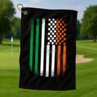 Cool Irish American Flag Golf Towel thumb 1