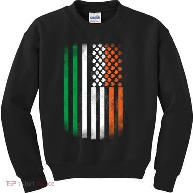 Cool Irish American Flag Kids Sweatshirt
