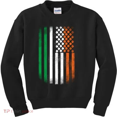 Cool Irish American Flag Kids Sweatshirt
