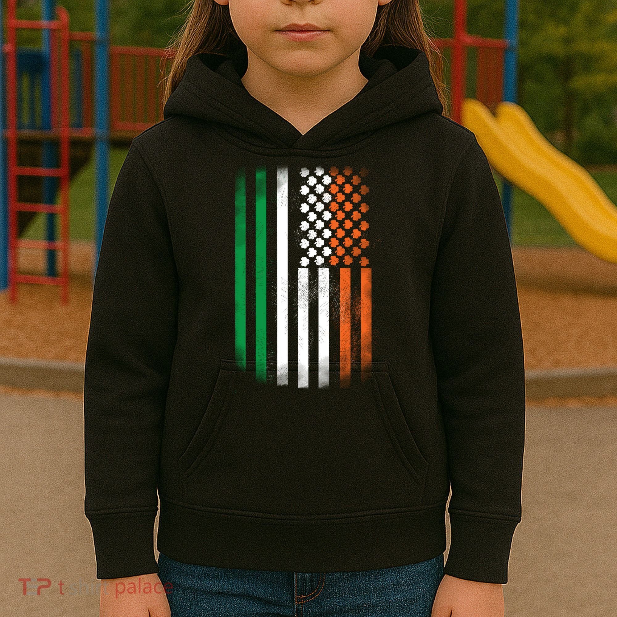 Cool Irish American Flag Kids Hoodie