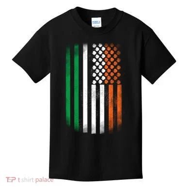 Cool Irish American Flag Kids T-Shirt