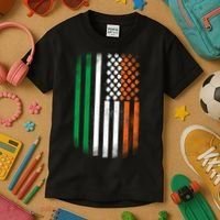 Cool Irish American Flag Kids T-Shirt thumb 3