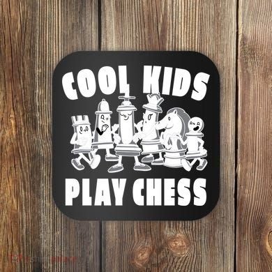 Cool Kids Play Chess Coaster