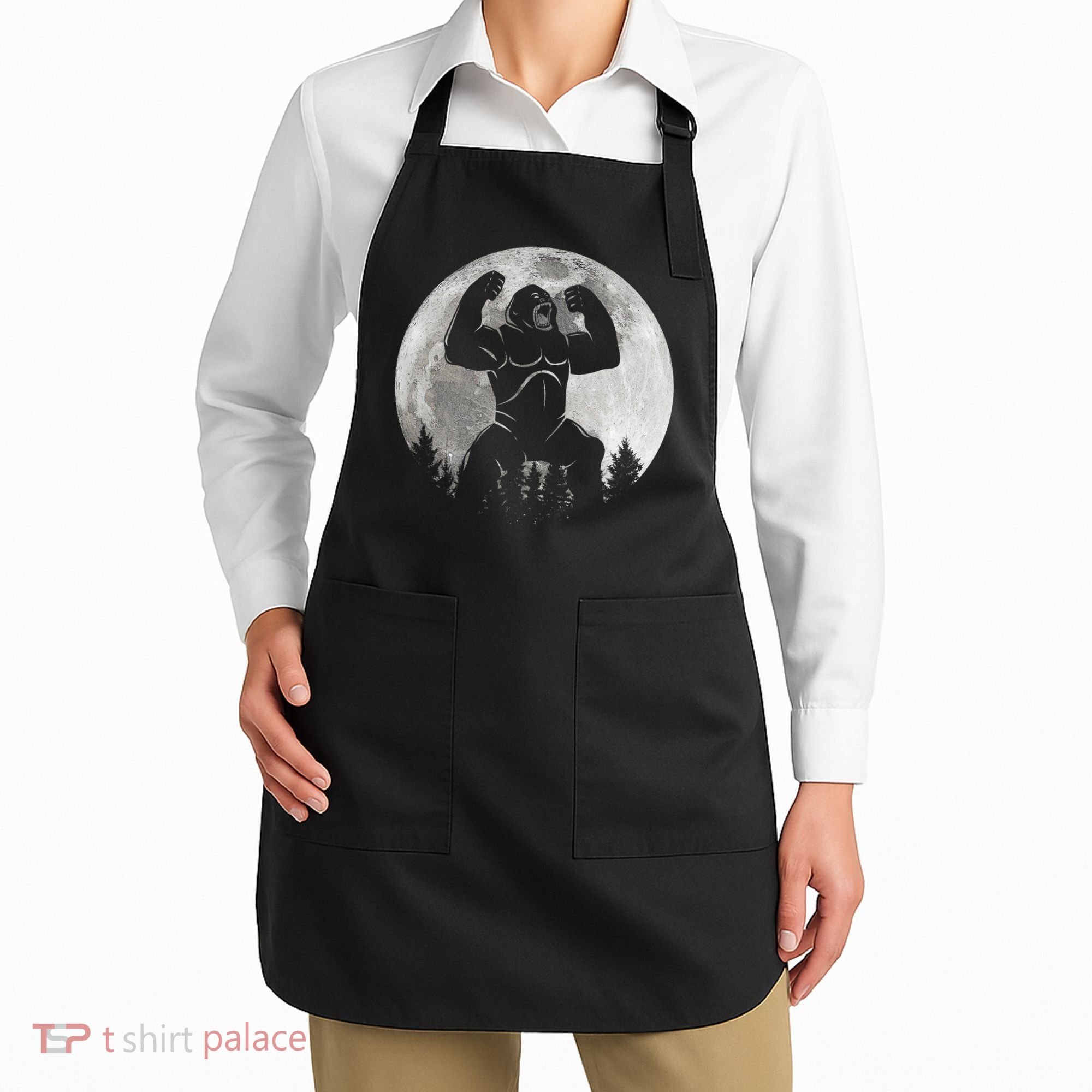 Cool King Kong Monster Full Moon Apron