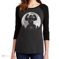 Cool King Kong Monster Full Moon Women's Tri-Blend 3/4-Sleeve Raglan Shirt thumb 2